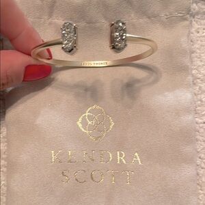 Kendra Scott Gold and Silver Drusy bangle Bracelet